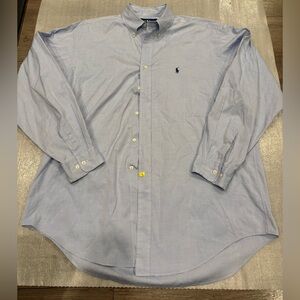 Ralph Lauren Light Blue Yarmouth Cotton Pinpoint Oxford Casual Button Down Shirt